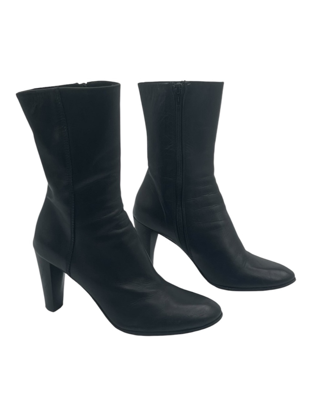 Barneys New York Women's Black Ankle Almond Toe Heeled Boots Size 36 1/2